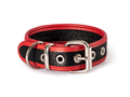 32mm Bondage Collar soft leather with red trim and D~Ring