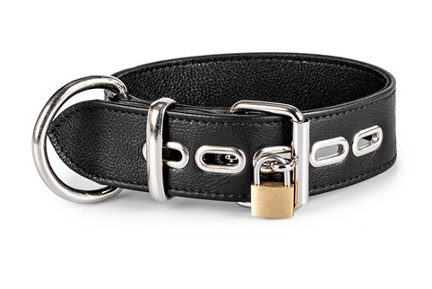 38mm Bondage Collar soft leather with D~Ring